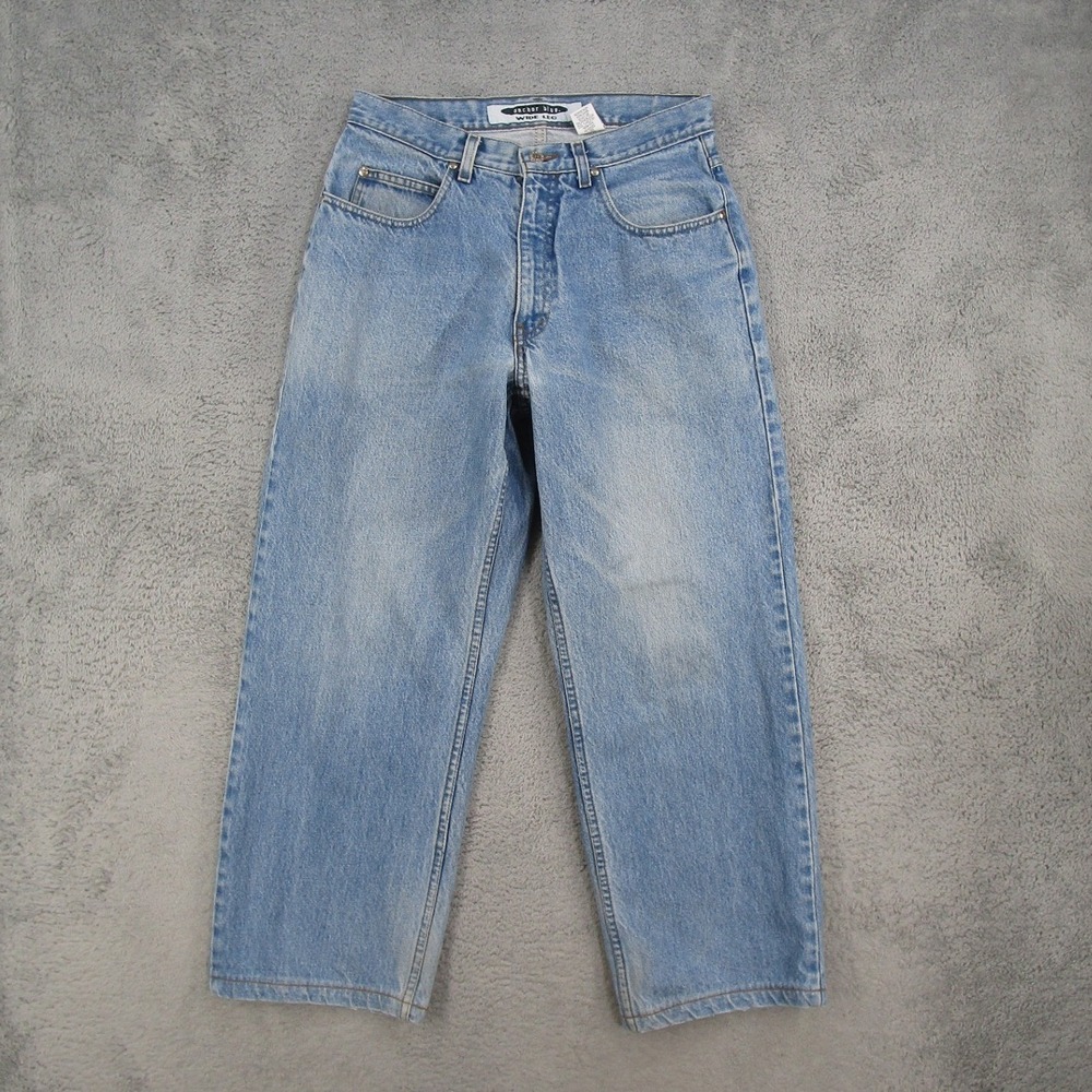 Anchor Blue Wide Leg Jeans Mens 33x32 Light Wash Baggy Denim Vintage 90s Y2K